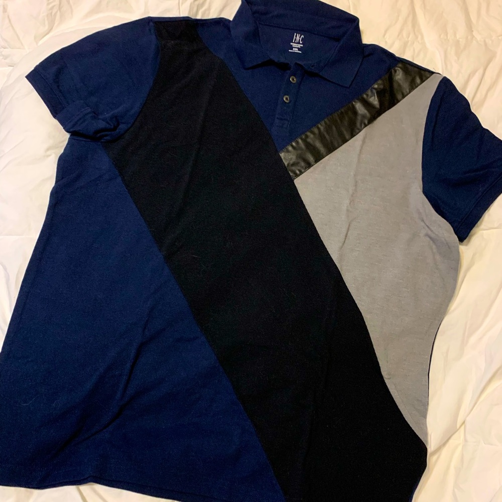 INC international concepts men’s polo dark blue,gray & black sz XXL